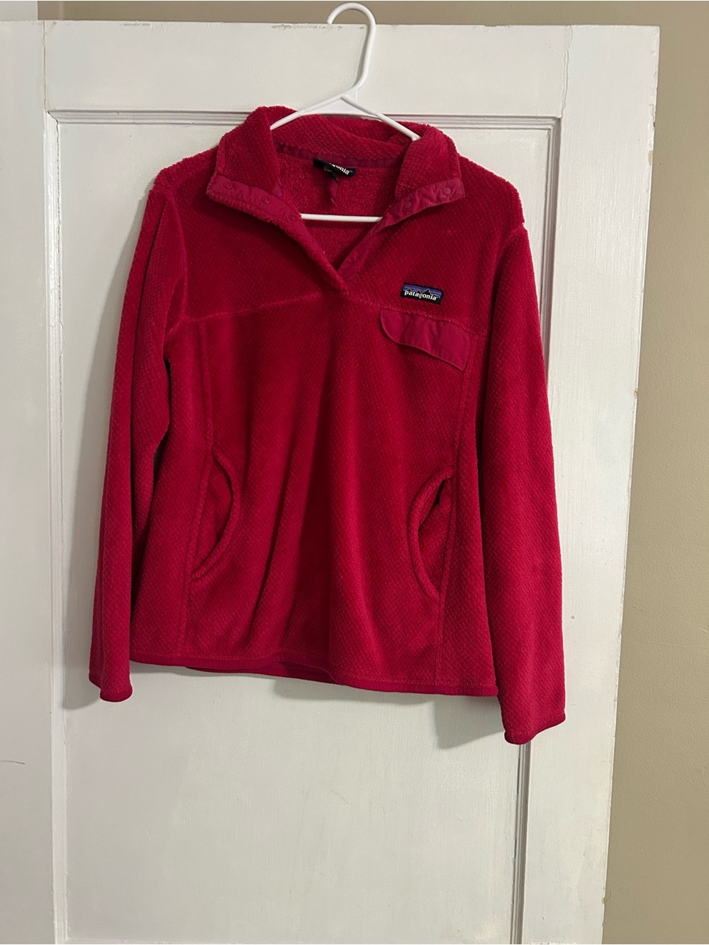 Patagonia Red Fleece Snap-Quarter Pullover